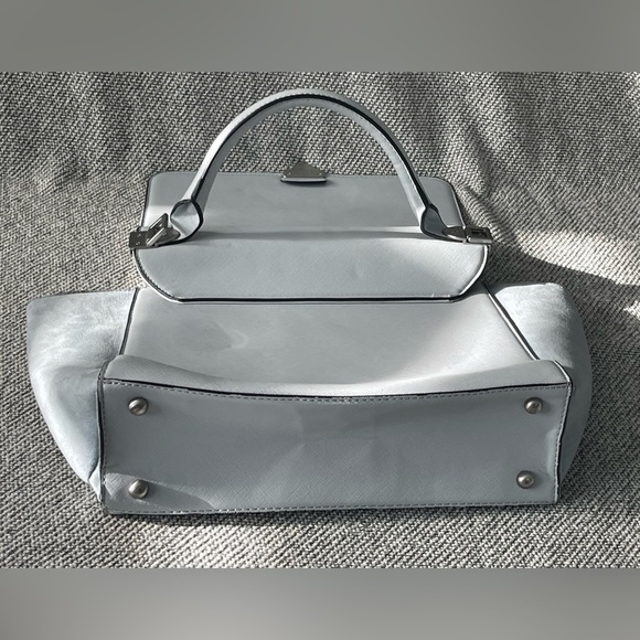 Modern Gray Trapezoid Satchel with Top Handle - Picture 14 of 16